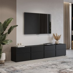Тумба ТВ CROSS Helvetia 225 см, чёрный оникс