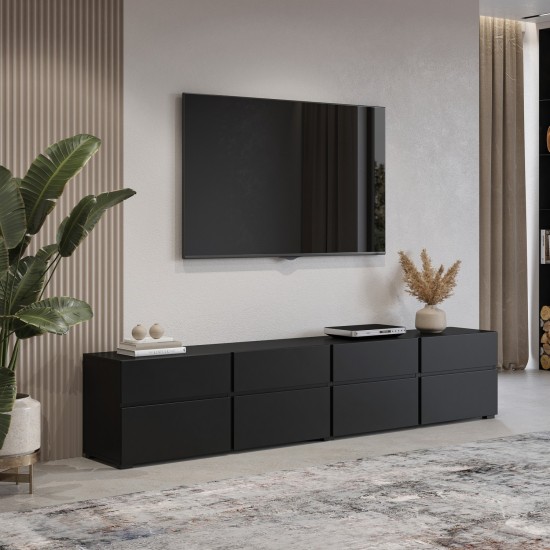 TV unit CROSS Helvetia 225 cm, black onyx