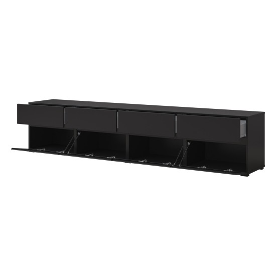 TV unit CROSS Helvetia 225 cm, black onyx