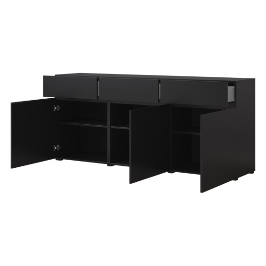 Chest of drawers CROSS Helvetia 180 cm, black onyx Chest of drawers CROSS Helvetia 180 cm, black onyx