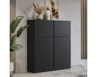Tall chest of drawers CROSS Helvetia 119 cm, black onyx