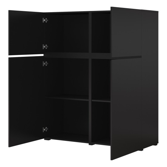 Tall chest of drawers CROSS Helvetia 119 cm, black onyx