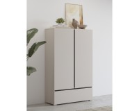 Tall chest of drawers CROSS Helvetia 89 cm, cashmere with black onyx