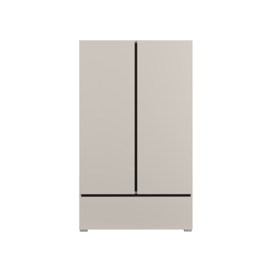 Tall chest of drawers CROSS Helvetia 89 cm, cashmere with black onyx