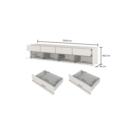 מזנון טלוויזיה CROSS Helvetia 225, קשמיר עם שחור אוניקס