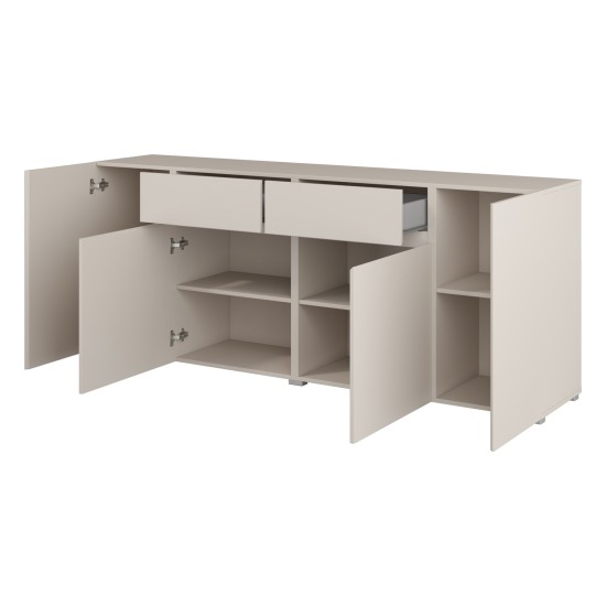 Chest of drawers ASYMETRIC 195 cm, cashmere