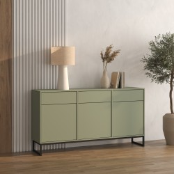 Chest of drawers LOFT 157 cm, muted green