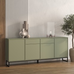 Chest of drawers LOFT 209 cm, muted green