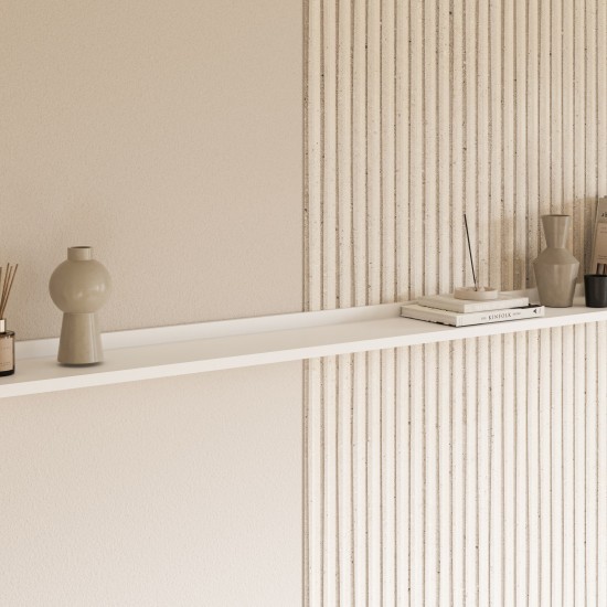 Wall shelf TULUZA Helvetia 200 cm, white gloss