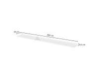 Wall shelf TULUZA Helvetia 200 cm, white gloss