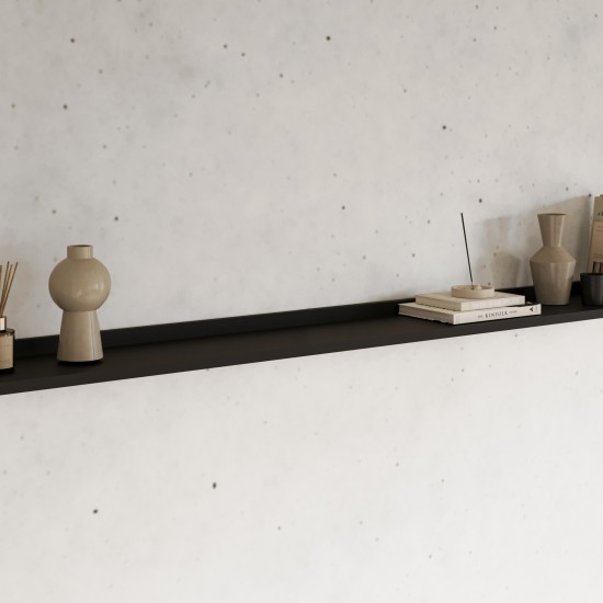 Wall shelf TULUZA Helvetia 200 cm, black gloss