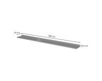 Wall shelf TULUZA Helvetia 200 cm, black gloss