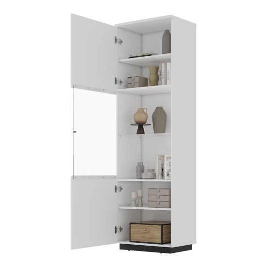 Display cabinet TULUZA Helvetia 60 cm, white gloss