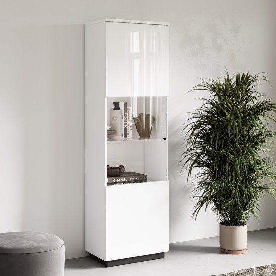 Display cabinet TULUZA Helvetia 60 cm, white gloss