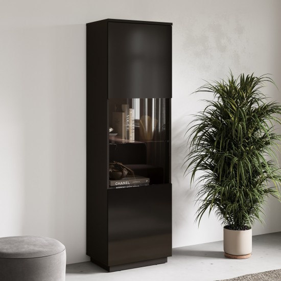 Display cabinet TULUZA Helvetia 60 cm, black gloss