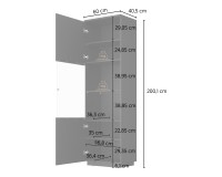Display cabinet TULUZA Helvetia 60 cm, black gloss