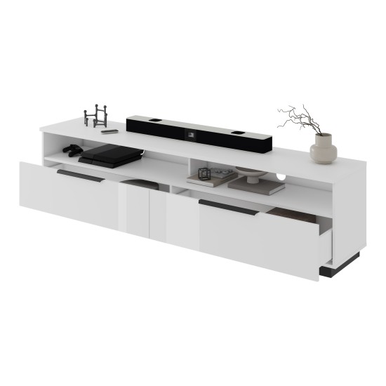 TV unit TULUZA Helvetia 200 cm, white gloss