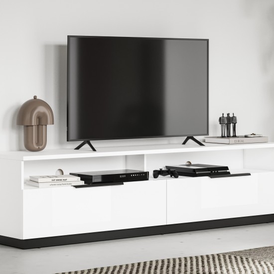 TV unit TULUZA Helvetia 200 cm, white gloss