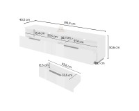 TV unit TULUZA Helvetia 200 cm, white gloss