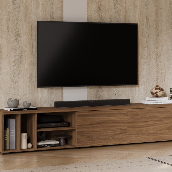 TV unit ONTARIO Helvetia 220 cm, Burdeo walnut