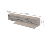 TV unit ONTARIO Helvetia 220 cm, Burdeo walnut