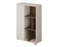 Tall chest ONTARIO Helvetia 80 cm, cashmere with Burdeo walnut