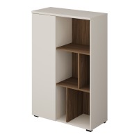 Tall chest ONTARIO Helvetia 80 cm, cashmere with Burdeo walnut