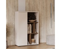 Tall chest ONTARIO Helvetia 80 cm, cashmere with Burdeo walnut