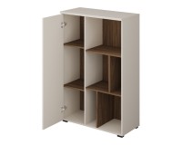 Tall chest ONTARIO Helvetia 80 cm, cashmere with Burdeo walnut