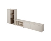 Wall unit ONTARIO Helvetia, cashmere with Burdeo walnut