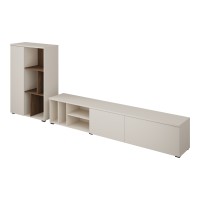 Wall unit ONTARIO Helvetia, cashmere with Burdeo walnut
