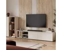 Wall unit ONTARIO Helvetia, cashmere with Burdeo walnut