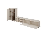 Wall unit ONTARIO Helvetia, cashmere with Burdeo walnut
