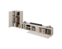 Wall unit ONTARIO Helvetia, cashmere with Burdeo walnut