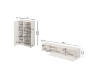 Wall unit ONTARIO Helvetia, cashmere with Burdeo walnut
