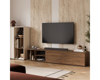 Wall unit ONTARIO Helvetia, Burdeo walnut with cashmere