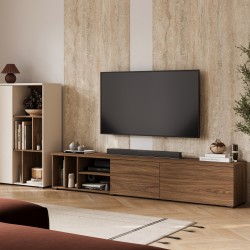 Wall unit ONTARIO Helvetia, Burdeo walnut with cashmere