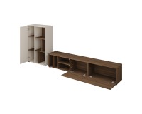Wall unit ONTARIO Helvetia, Burdeo walnut with cashmere