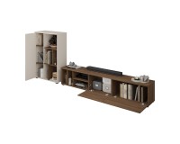 Wall unit ONTARIO Helvetia, Burdeo walnut with cashmere