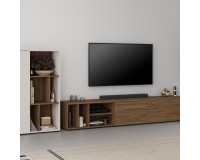 Wall unit ONTARIO Helvetia, Burdeo walnut with cashmere