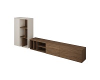 Wall unit ONTARIO Helvetia, Burdeo walnut with cashmere