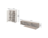 Wall unit ONTARIO Helvetia, Burdeo walnut with cashmere