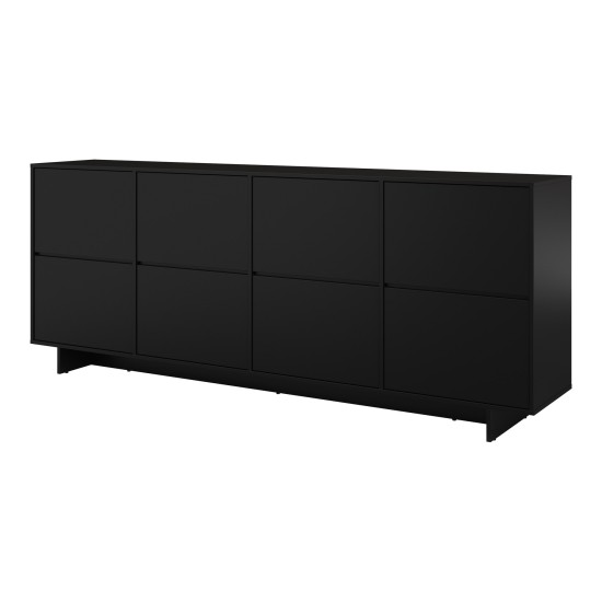 Комод TATAMI 4D, 221 см, чёрный оникс