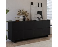 Комод TATAMI 4D, 221 см, чёрный оникс