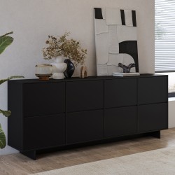 Chest of drawers TATAMI 4D, 221 cm, black onyx