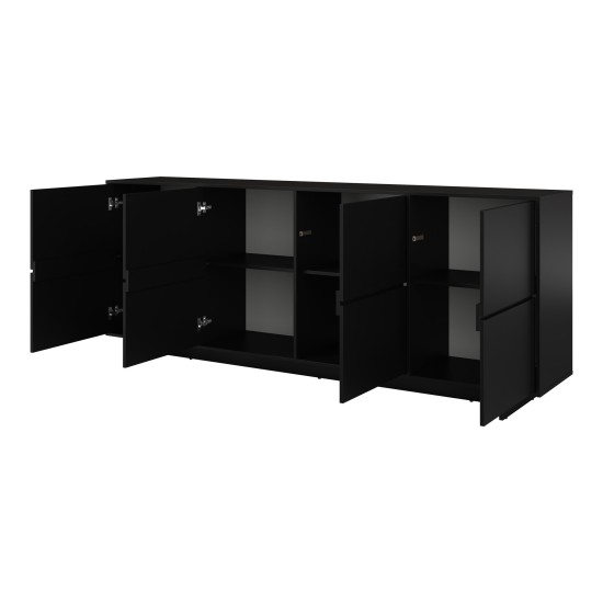 Комод TATAMI 4D, 221 см, чёрный оникс