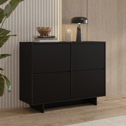 Chest of drawers TATAMI 2D, 112 cm, black onyx
