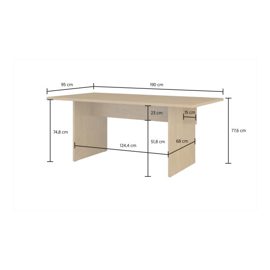 Dining table EKO Helvetia 190 cm, Baltic Dune oak Dining table EKO Helvetia 190 cm, Baltic Dune oak