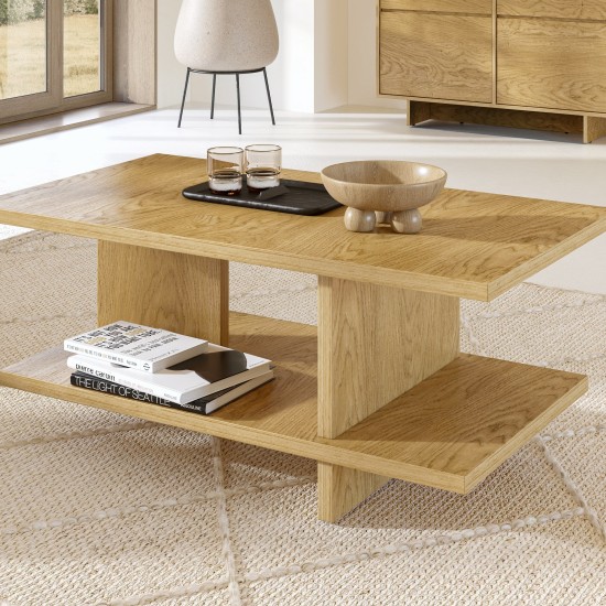 Coffee table EKO Helvetia 106 cm, Baltic Dune oak