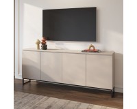 Chest of drawers MODO II 200 cm, cashmere with black onyx Chest of drawers MODO II 200 cm, cashmere with black onyx